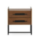 MESITA DE NOCHE 2 CAJONES 50x45x54 MADERA MARRON/METAL NEGRO