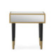 MESITA DE NOCHE 55x55x55 MADERA/METAL DORADO/ESPEJO