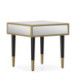 MESITA DE NOCHE 55x55x55 MADERA/METAL DORADO/ESPEJO