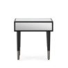 MESITA DE NOCHE 55x55x55 MADERA/METAL NEGRO/ESPEJO