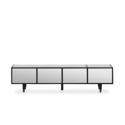 MUEBLE TV 180x45x45 MADERA/METAL NEGRO/ESPEJO