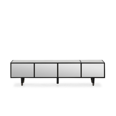 MUEBLE TV 180x45x45 MADERA/METAL NEGRO/ESPEJO
