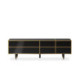 MUEBLE TV 180x45x55 MADERA/METAL DORADO/ESPEJO NEGRO