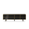 MUEBLE TV 180x45x55 MADERA/METAL DORADO/ESPEJO NEGRO