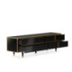 MUEBLE TV 180x45x55 MADERA/METAL DORADO/ESPEJO NEGRO
