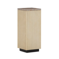 PLINTO 30x30x76 MADERA BLANCO/MARMOL VERDE