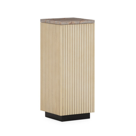 PLINTO 30x30x76 MADERA BLANCO/MARMOL VERDE