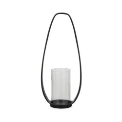 PORTAVELAS 24x14x62 METAL BRONCE NEGRUZCO