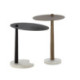 SET/2 MESA AUXILIAR 46x46x59/38x38x49 METAL BRONCE/LATON ANTIGUO/MARMOL BLANCO