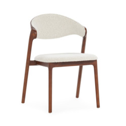 SILLA 56,5x53x79,4 MADERA NOGAL/TELA GRIS CLARO