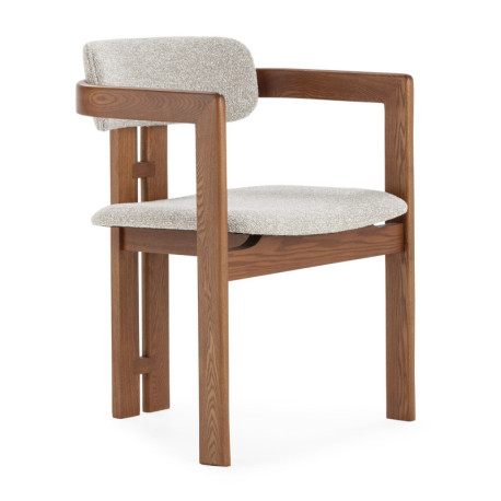 SILLA 57x52x76 MADERA NOGAL/TELA GRIS