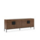 APARADOR 220x45x83 MADERA DE OLMO COLOR NOGAL/METAL NEGRO MATE
