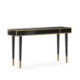 CONSOLA 140x40x80 MADERA/METAL DORADO/ESPEJO NEGRO