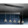 LAMPARA 5 LEDS FORMA TULIPA C/MALLA METALICA CON CRISTALES ENGARZADOS