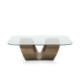 MESA DE CENTRO 115x115x35 METAL LATON ANTIQUE/CRISTAL