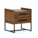 MESITA DE NOCHE 2 CAJONES 50x45x54 MADERA MARRON/METAL NEGRO