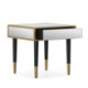 MESITA DE NOCHE 55x55x55 MADERA/METAL DORADO/ESPEJO