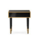 MESITA DE NOCHE 55x55x55 MADERA/METAL DORADO/ESPEJO NEGRO