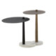 SET/2 MESA AUXILIAR 46x46x59/38x38x49 METAL BRONCE/LATON ANTIGUO/MARMOL BLANCO