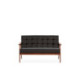 SOFA 138x75x85 MADERA NATURAL/P.PIEL NEGRO