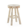 TABURETE 30x30x45 MADERA DE TECA BLANCO LAVADO