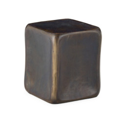 TABURETE 35x35x41 METAL AZUL COBALTO/LATON ANTIGUO