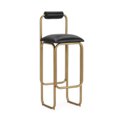 TABURETE 38x38x107 METAL DORADO